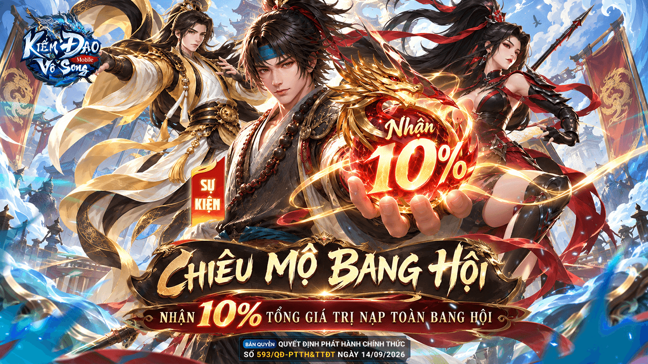 🔥CHIÊU MỘ NGƯỜI CẦM QUÂN - NHẬN 10% TỔNG NẠP BANG HỘI / HÀNG TUẦN